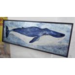 PICTURE OF A WHALE, framed and glazed, 44cm x 120cm.