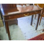 HALL TABLE, George III mahogany of adapted shallow proportions rectangular with short frieze drawer,