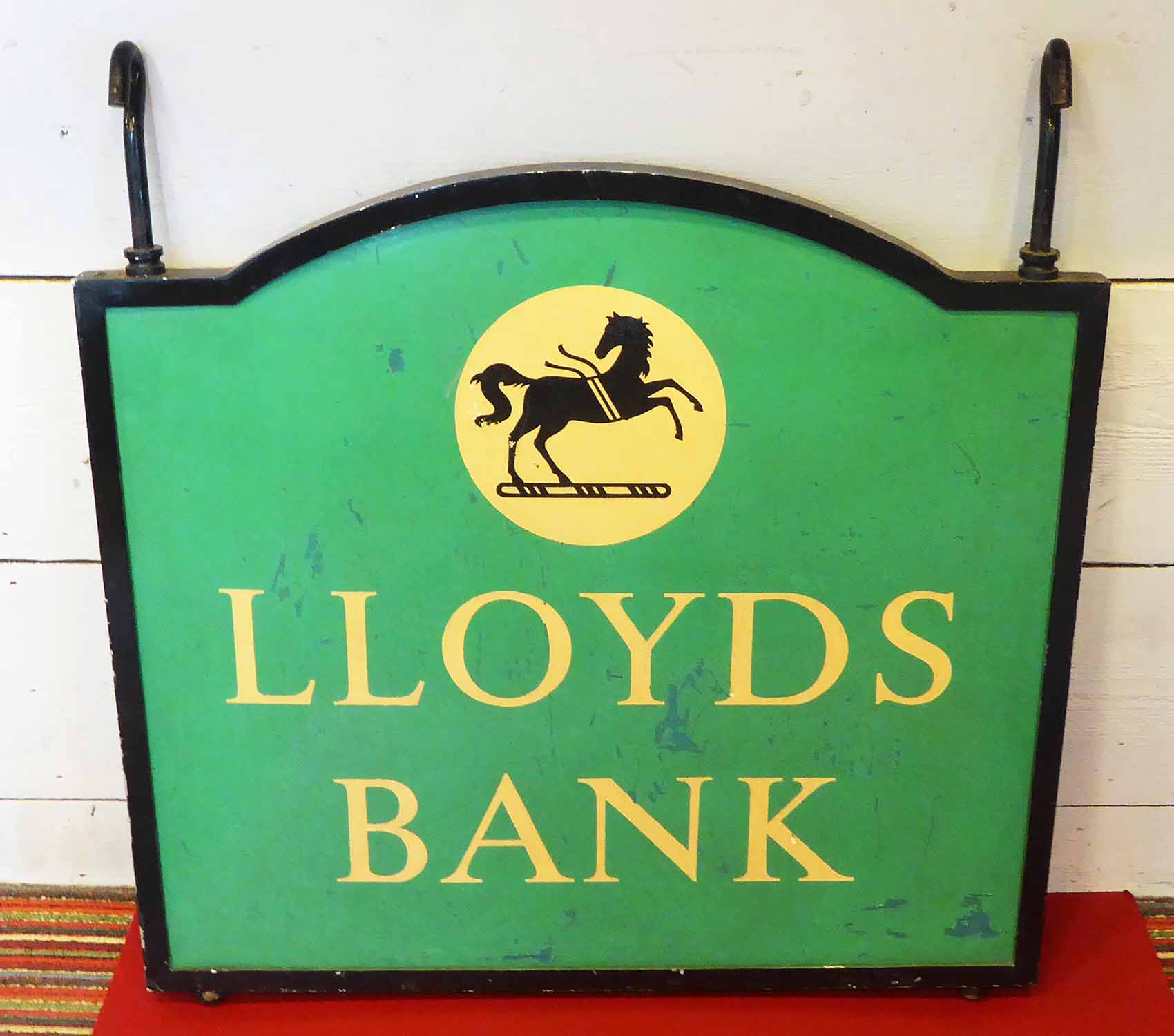 LLOYDS BANK SIGN, vintage painted finish, 68cm x 70cm.