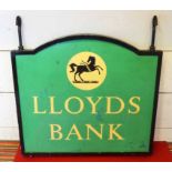 LLOYDS BANK SIGN, vintage painted finish, 68cm x 70cm.