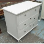 CHEST OF DRAWERS, grey two small drawers over two long, 51cm x 88cm H x 100cm.