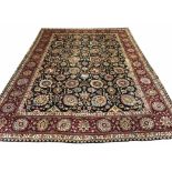 TABRIZ DESIGN CARPET, 345cm x 262cm, all over palmettes and scrolling vines,