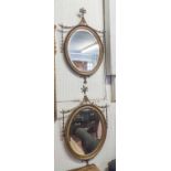 WALL MIRRORS, a pair,