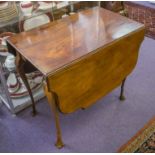 DROPLEAF TABLE, early 20th century mahogany with shaped hinged top, 71cm H x 49cm x 79cm,