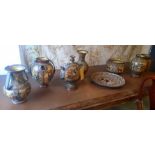 VARIOUS VASES AND BOWLS, 1920's Italian Montelupo, signed, eight examples, largest 40cm W.