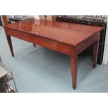 FARMHOUSE TABLE, 19th century, Continental cherrywood, the loose top with storage beneath,