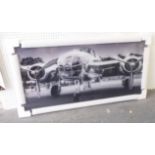 21ST CENTURY PHOTOGRAPH OF AN AMERICAN BOMBER, on tempered glass, 60cm x 120cm.