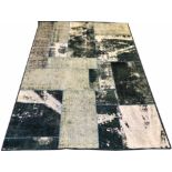 VINTAGE KERMAN PATCHWORK RUG, 210cm x 148cm.