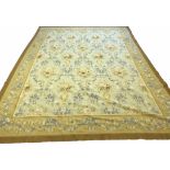 FINE AUBUSSON SAVONNERIE DESIGN CARPET, 371cm x 273cm.