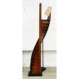 ARCHITECTURAL MODEL OF SPIRAL STAIRCASE, in fruitwood, 100cm H.