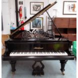 BLUTHNER GRAND PIANO, metal framed overstrung 'Alliquot' model, in a gloss ebonised case,