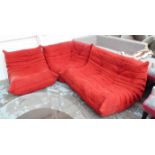 LIGNE ROSET TOGO CORNER SOFA, by Michael Ducaroy, in three sections, 225cm L x 185cm D x 79cm H.