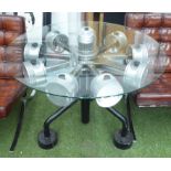 WRIGHT AIRCRAFT ENGINE PISTON BREAKFAST TABLE,