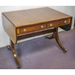 SOFA TABLE, Regency, mahogany, satinwood and line inlaid,