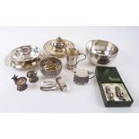 SMALL SILVERWARES, Oriental, South American and European, including bowls, condiments,