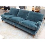 SOFA.COM SOFA, in a velvet finish (with faults, leg lacking), 247cm L x 79cm H 97cm D.