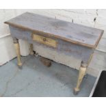 VINTAGE CONSOLE TABLE, of slight proportions, distressed painted finish, 100cm x 40cm x 73cm).