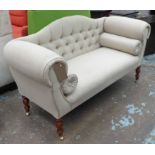 VINTAGE INSPIRED SOFA, of slight proportions, two seater,