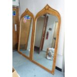 LINLEY INSPIRED MIRRORS, a pair, Gothic shape design.