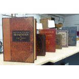 FAUX ANTIQUARIAN BOOK SECRET STORAGE BOXES, a set of six, various volumes, 44cm L.