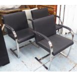BRNO STYLE CHAIRS, after Mies van der Rohe, 80cm H.