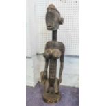 WEST AFRICAN TRIBAL FIGURE, carved wooden study of a woman, 78cm H.