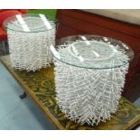 ACCENT TABLES, a pair, resort style, 47cm H.