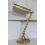 DESK READING LAMP, bauhaus inspired design, brass, approx 50cm H x 30cm W.