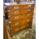 CHEST, campaign style mahogany and brass bound,