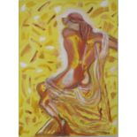 MADELON 'RECKLESS ABANDON II', female nude dancer, oils on canvas, signed, 101.