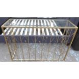 CONSOLE TABLE, contemporary foliate design, gilt finish, 120cm L x 40cm W x 80cm H.