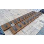 COAT RACKS, a pair, vintage 1940's inspired design, 100cm L.