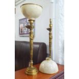 CLASSICAL STYLE UPLIGHTERS, a pair, bronzed finish, 94.5cm H.