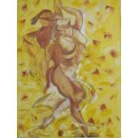 MADELON 'RECKLESS ABANDON I', female nude dancer, oils on canvas, signed, 101.