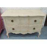COMMODE, French style, white painted, with two drawers, 105cm W x 50cm D x 75cm H.