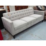 SOFA, button back in grey upholstery, 190cm x 90cm x 80cm H.