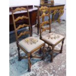 DINING CHAIRS, a set of six,