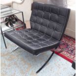 BARCELONA STYLE CHAIR, after Ludwig Mies van der Rohe, 77cm H.
