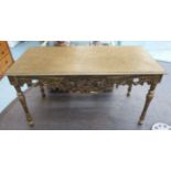 CONSOLE TABLE, distressed gilt wood,