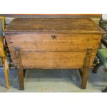 DOUGH BIN, 19th century French provincial, oak and pine construction with hinged top,