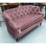 SOFA, contemporary, of slight proportions, in purple upholsterty, 150cm W.
