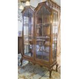 DISPLAY CABINET, circa 1920, Queen Anne style,
