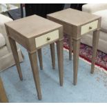 SIDE TABLES, a pair, contemporary, with vellum detail, 34cm W x 44cm D x 70cm H.