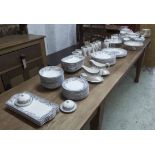 SPODE 'DELAMERE RURAL' DINNER SERVICE, twelve place setting plus serving dishes, two comports,