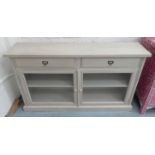 HOUSE KEEPER'S SIDE CABINET, French provincial style, white painted, 140cm W x 33cm D x 41cm H.