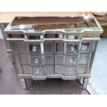 CHEST, French style mirrored contemporary with three drawers, 82cm x 36cm x 83cm H.