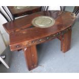 ASIAN COCKTAIL TABLE, hardwood, with central stone block detail, 126cm x 71cm x 62cm.