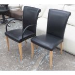 POLTRONA FRAU VITTORIA DINING CHAIRS, a set of twelve, in black leather.