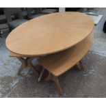 DINING TABLE & BENCHES, contemporary farmhouse inspired design, 110cm x 190cm x 76cm H,