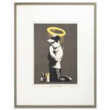 BANKSY 'Forgive our Tresspassing', 2010, authentic double sided poster, signed in the plate,